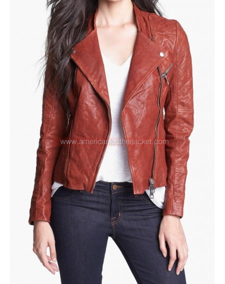 Anastasia Steele Brown Leather Jacket Fifty Shades of Grey Movie