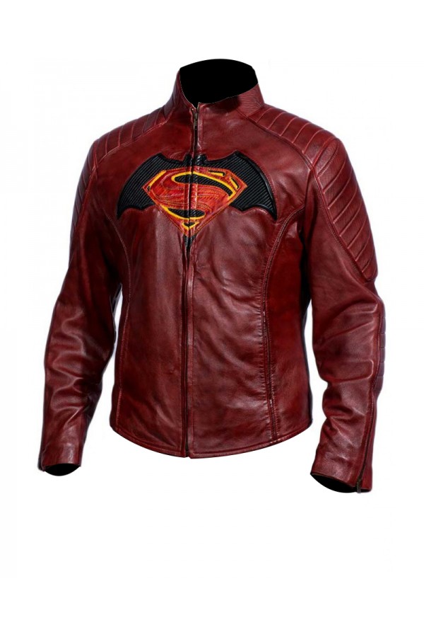 Bat-man v Super-man Leather Jacket Costume