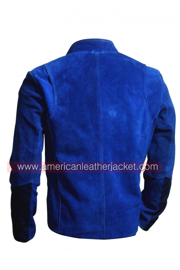 Captain America The Winter Soldier Blue Leather Jacket
