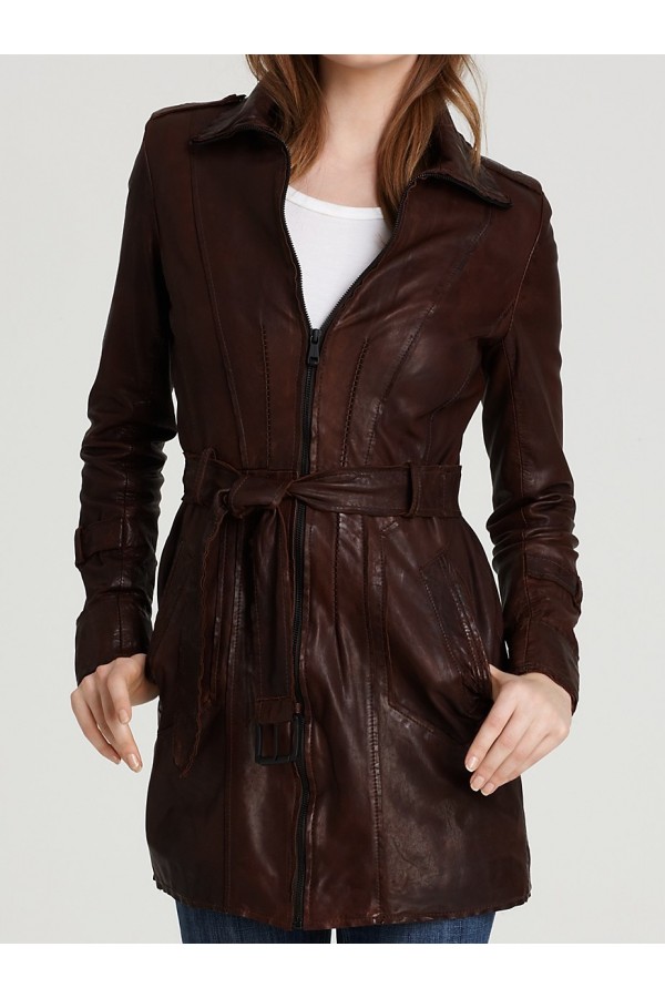 Castle Kate Beckett Brown Leather Coat Jacket