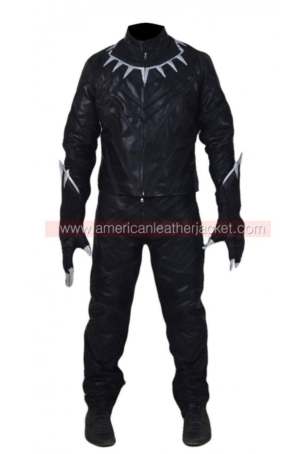 Civil War Black Panther Leather Jacket Costume