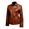 The Hunger Games Katniss Distress Brown Leather Jacket