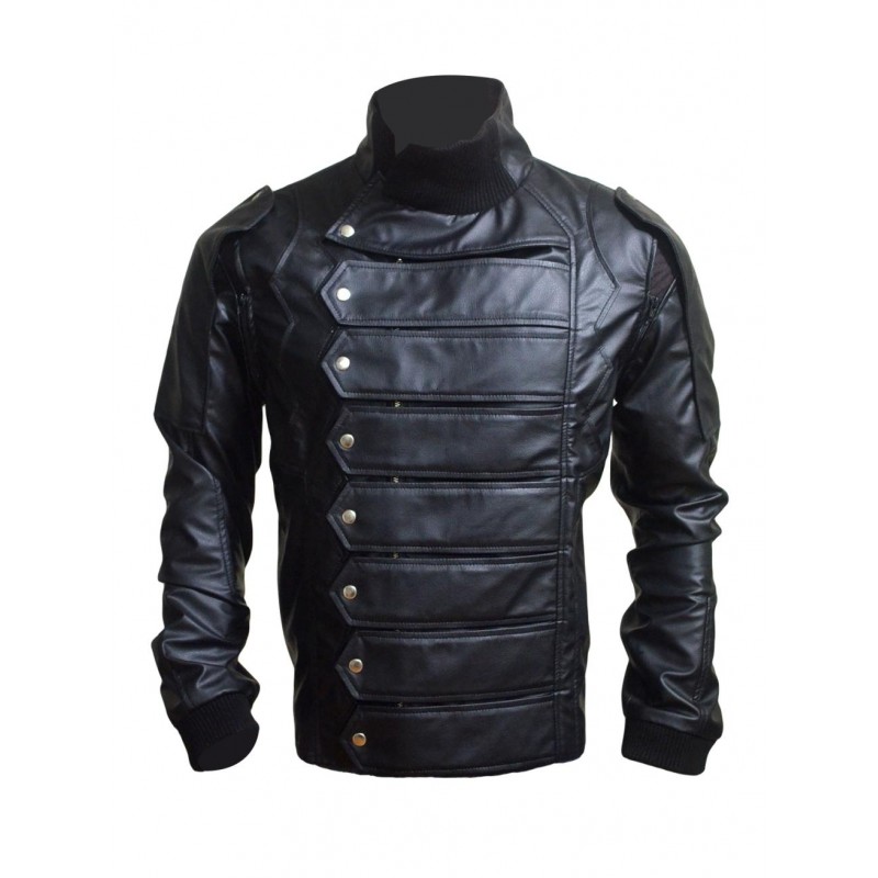 Bucky Barnes Winter Soldier Leather Jacket Vest | Sebastian Stan Jacket