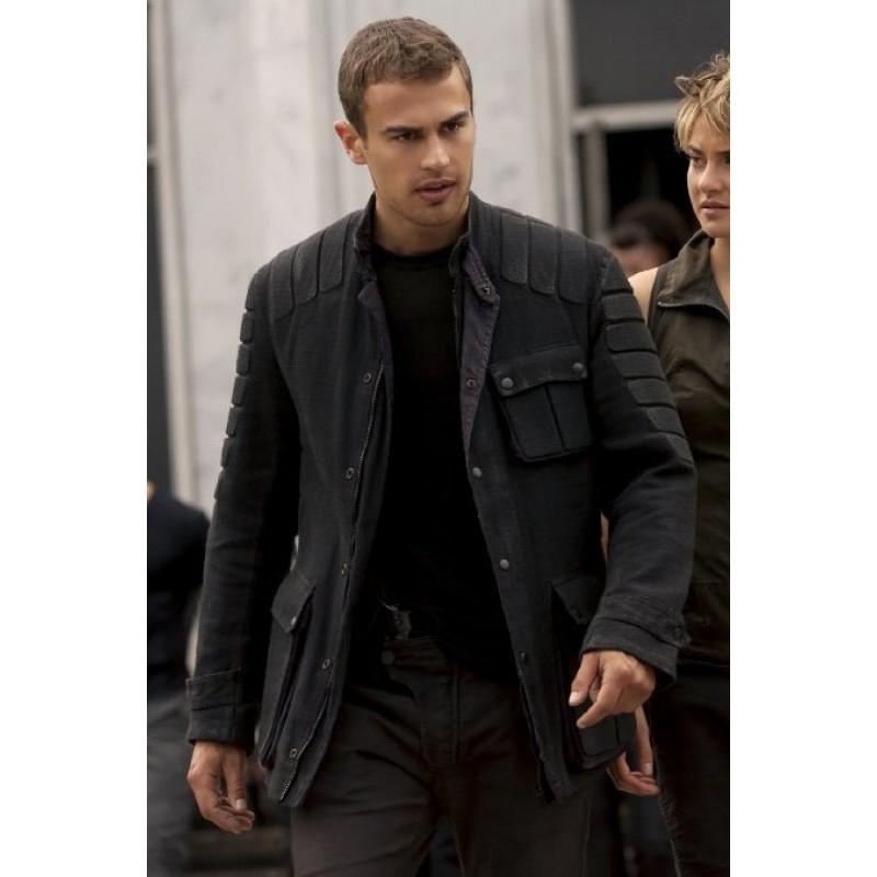 Insurgent Theo James Black Coat | American Leather Jacket