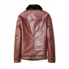 Shearling Genuine Cow Leather Fur Collar Leather Jacket