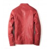 Slim Sheepskin Business Style Red Leather Jacket
