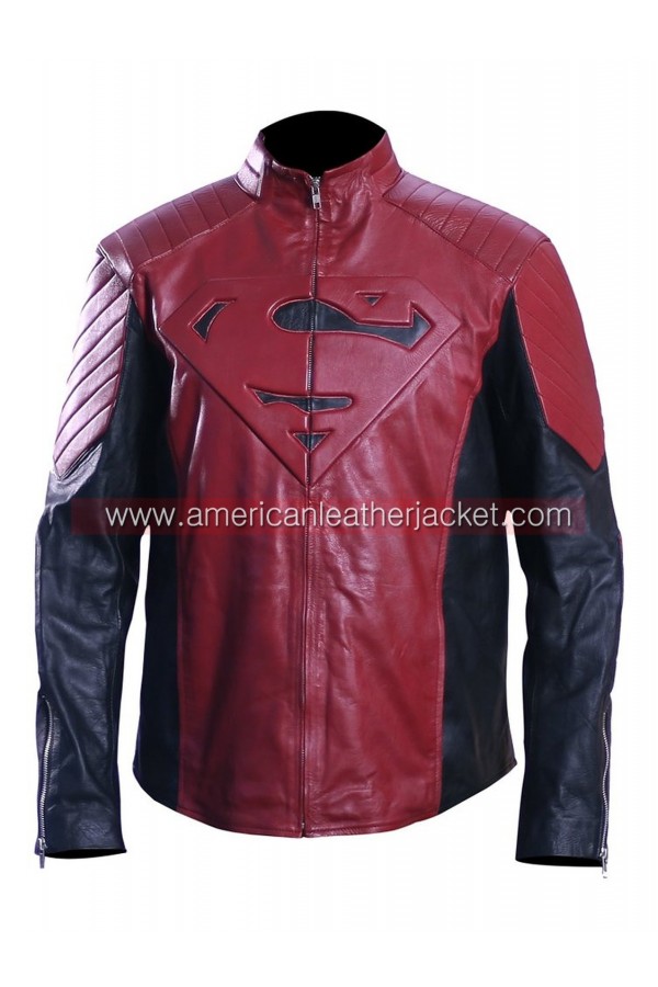 Smallville Superman Red and Black Leather Jacket