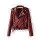 Spring Fashion Women Short Biker Red Leather Jacket Spring Fashion Women Short Biker Red Leather Jacket