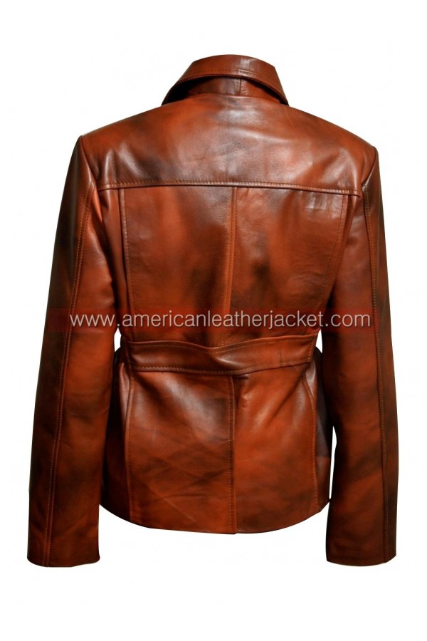 The Hunger Games Katniss Distress Brown Leather Jacket