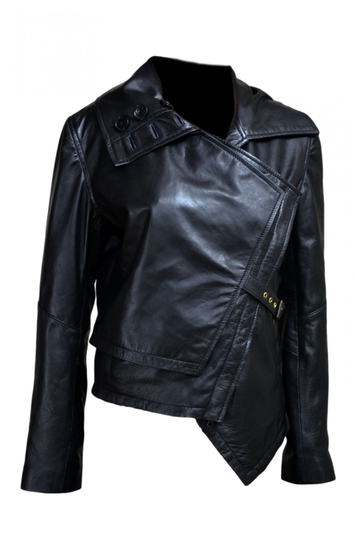 Katniss Everdeen The Hunger Games Catching Fire Black Leather Jacket