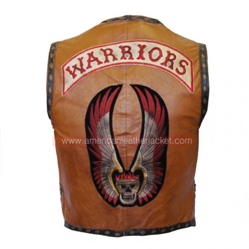 The Warriors Brown Leather Vest Costume - David Harris Cochise Vest