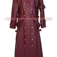 VASH The Stampede TV Series 1998 Trigun Maroon Long Trench Leather Coat 