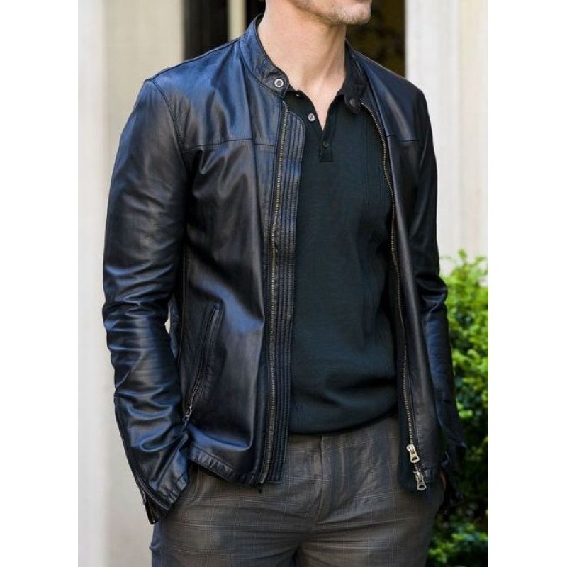 Neal Caffrey White Collar Leather Jacket | Matt Bomer Black Jacket