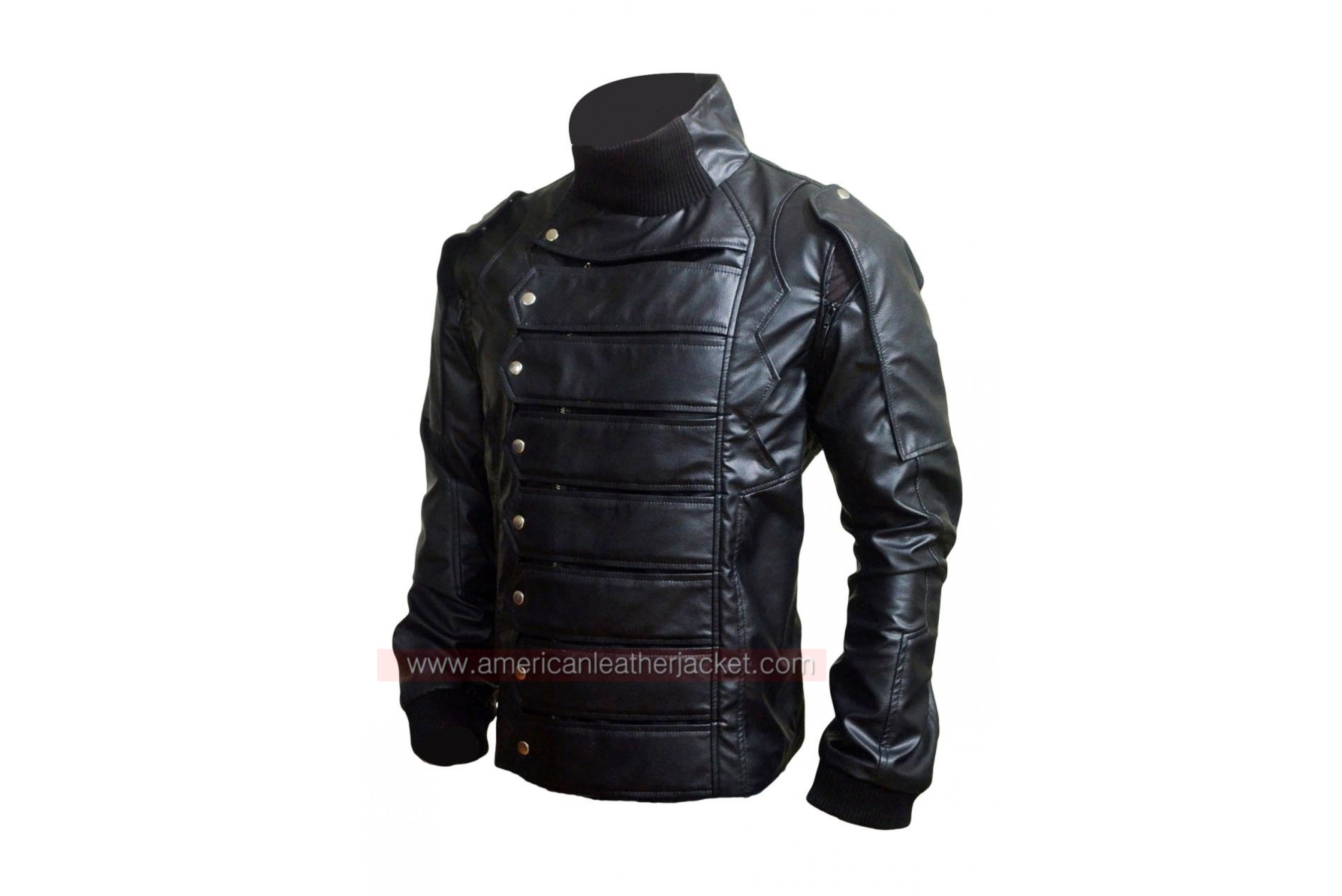 Bucky Barnes Winter Soldier Leather Jacket Vest | Sebastian Stan Jacket