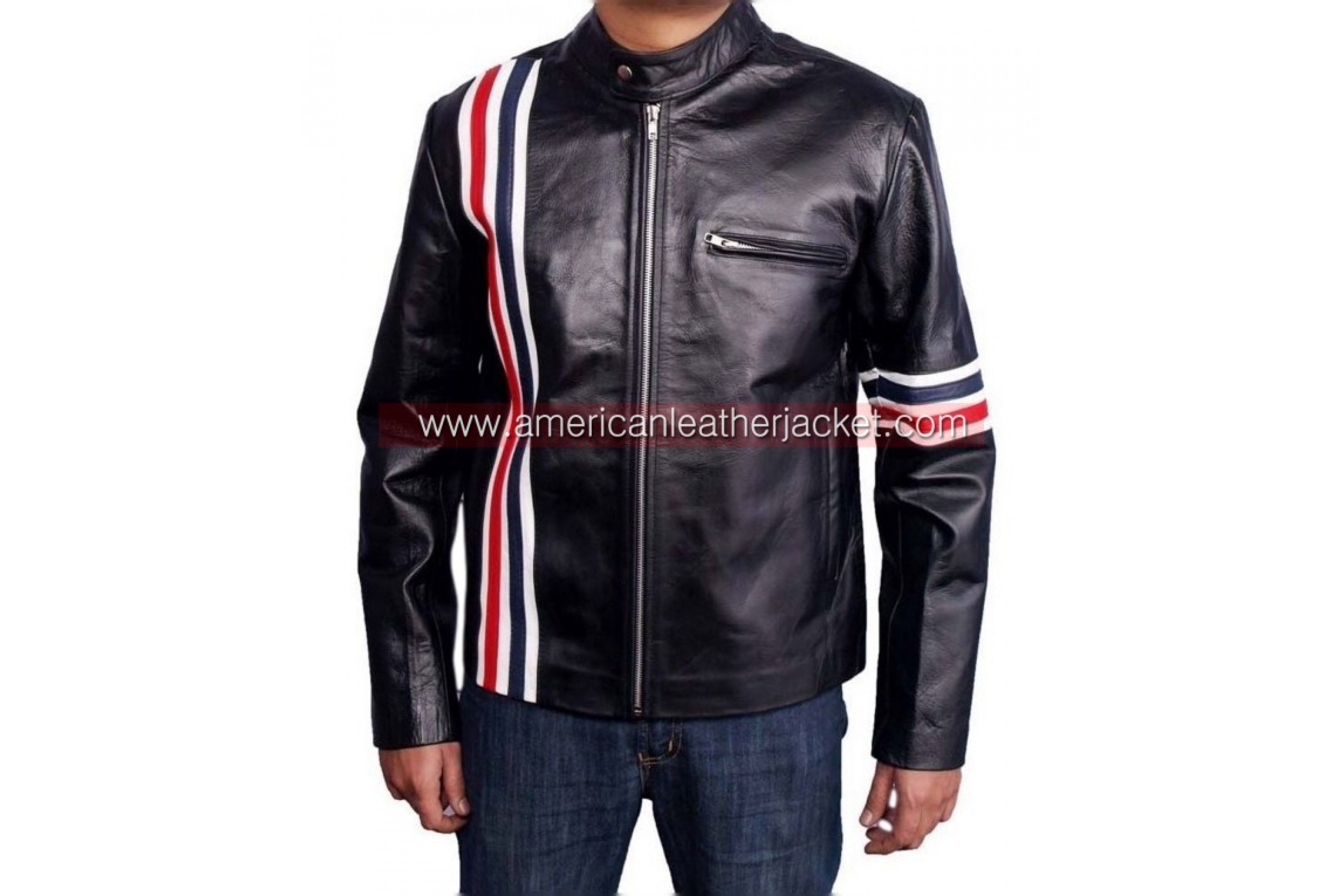 Easy Rider Captain America US Flag Leather Jacket - Motorcycle Jacket