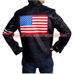 Easy Rider Captain A US Flag Leather Jacket