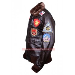 Tom Cruise Top Gun Men Fighter Jet Pilot Leather Jacket