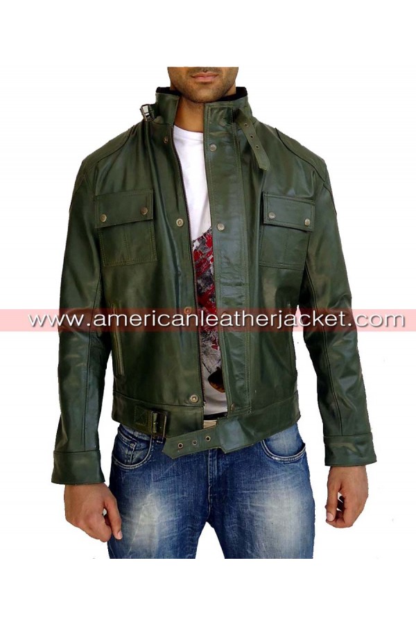 Wanted Wasley Deap Red Leather Jacket for Men