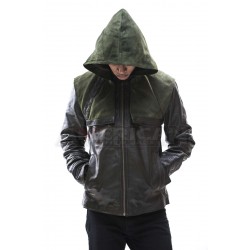 Arrow Oliver Queen Green Leather Jacket