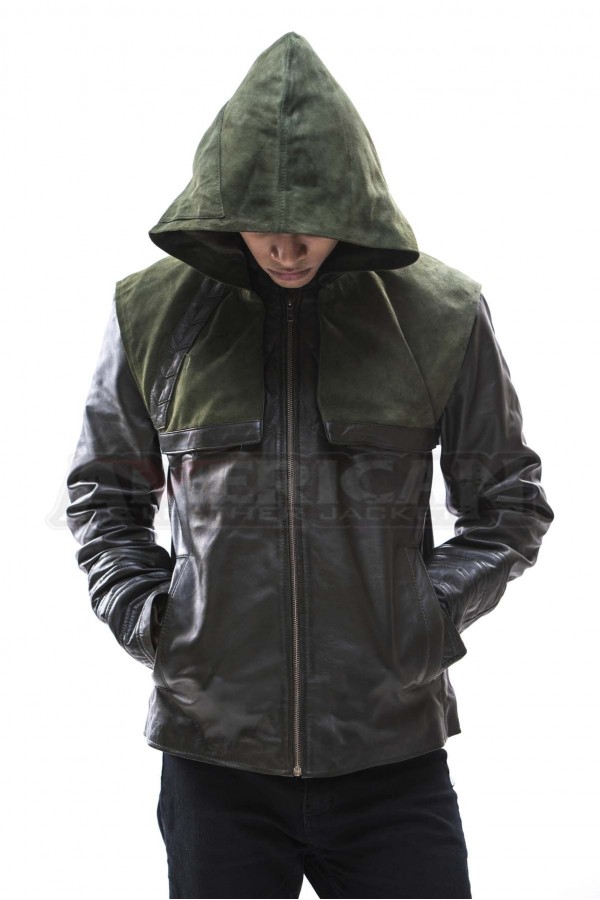Arrow Oliver Queen Green Leather Jacket