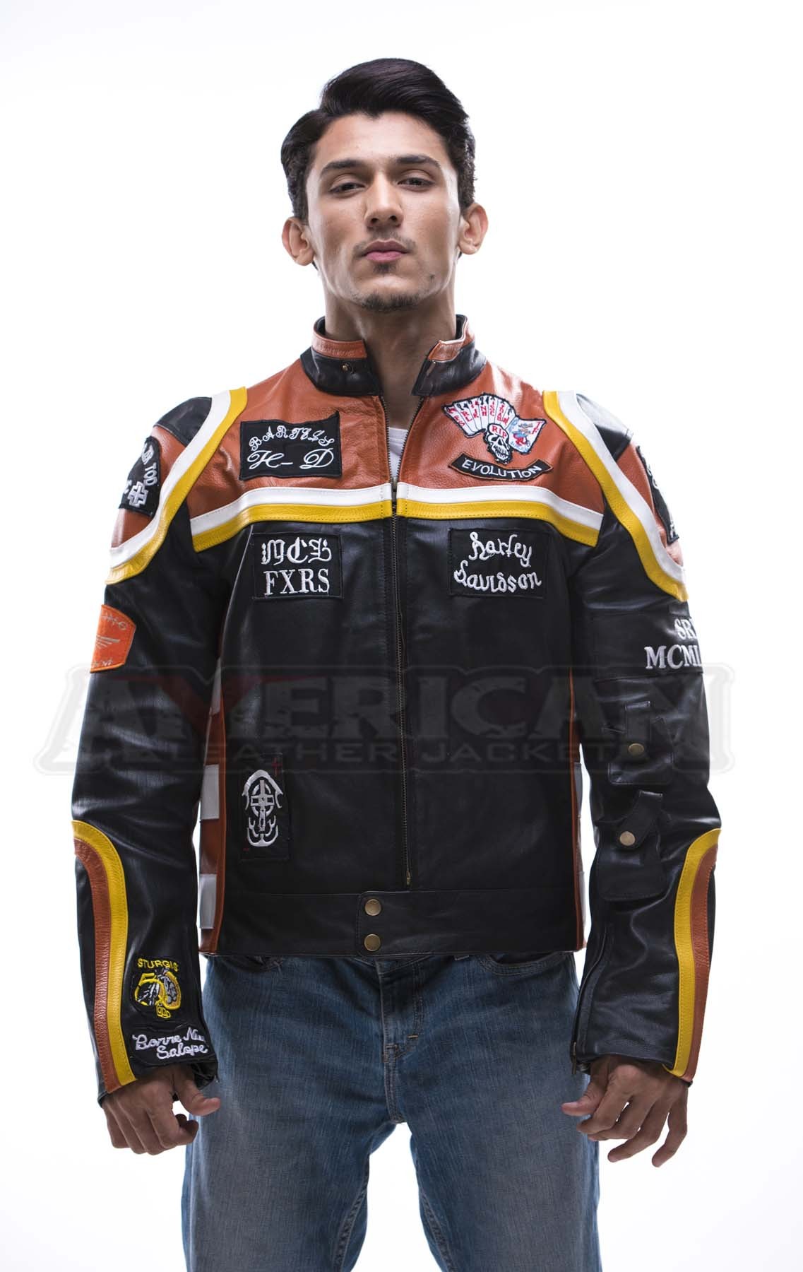 Harley Davidson And Marlboro Man Leather Jacket For Sale