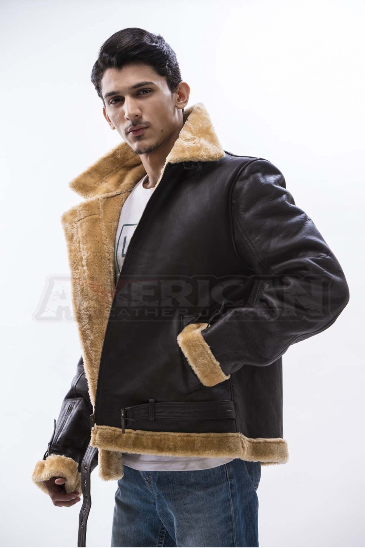 Tom Hardy Dunkirk Farrier Shearling Leather Jacket