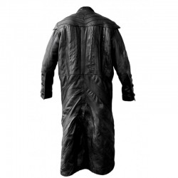 Black Sails Captain Flint Black Trench Leather Coat Black Sails Captain Flint Black Trench Leather Coat