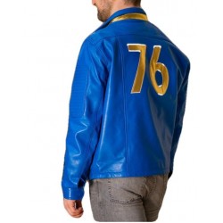 Vault Fallout 76 Blue Leather Jacket