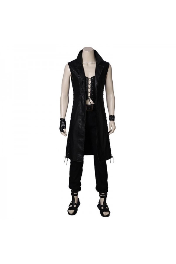 Devil May Cry 5 V Black Leather Trench Coat