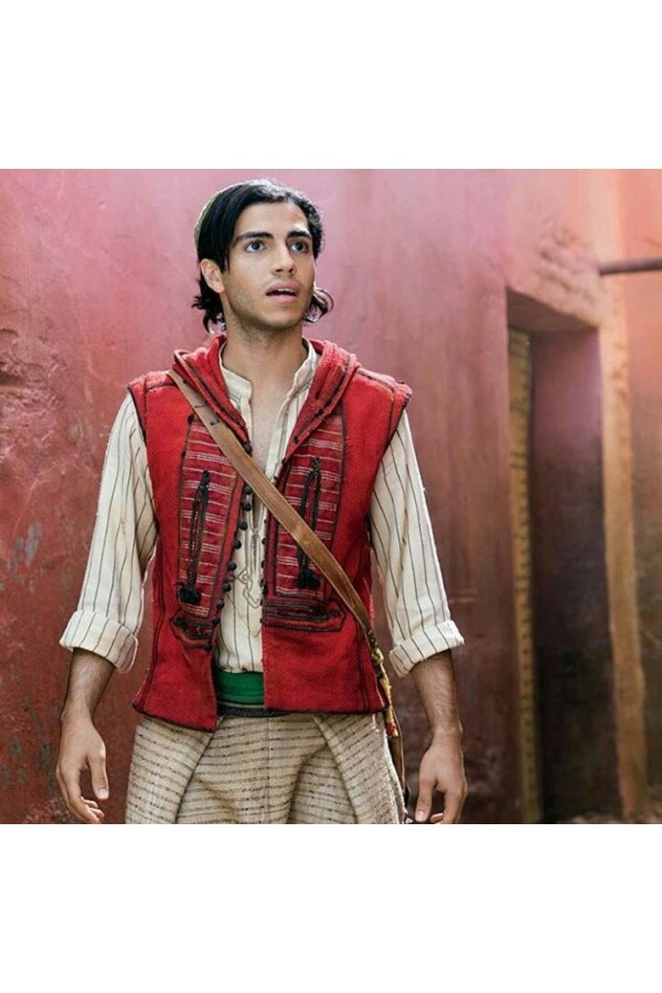 Aladdin Mena Massoud Red Wool Vest