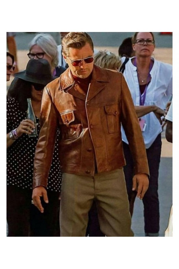 Leonardo DiCaprio Once Upon a Time in Hollywood Brown Leather Jacket