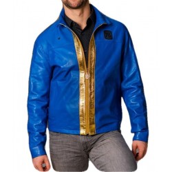 Vault Fallout 76 Blue Leather Jacket