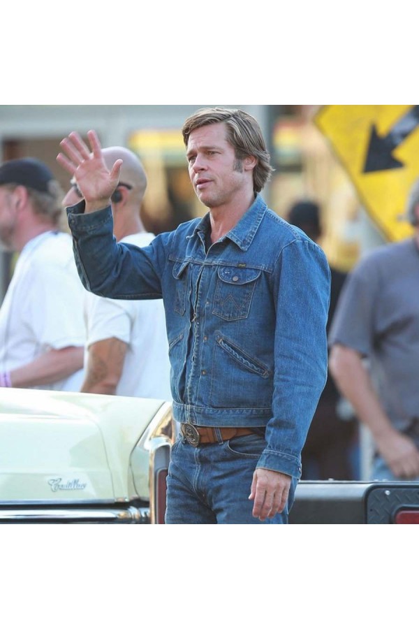 Brad Pitt Once Upon a Time in Hollywood Blue Denim Jacket