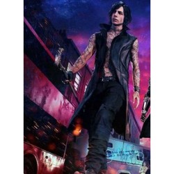 Devil May Cry 5 V Black Leather Trench Coat
