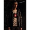 Tim Goodman Pokémon Detective Pikachu Black Fur Leather Jacket Tim Goodman Pokémon Detective Pikachu Black Fur Leather Jacket