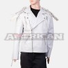 Taron Egerton Rocketman White Leather Jacket