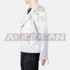 Taron Egerton Rocketman White Leather Jacket