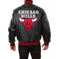 Chicago Bulls Black Leather Jacket