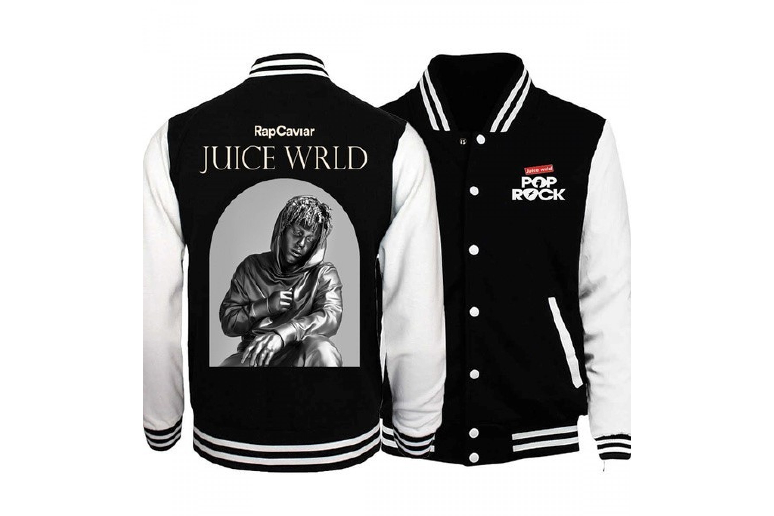 Juice Wrld Black & White Varsity Jacket
