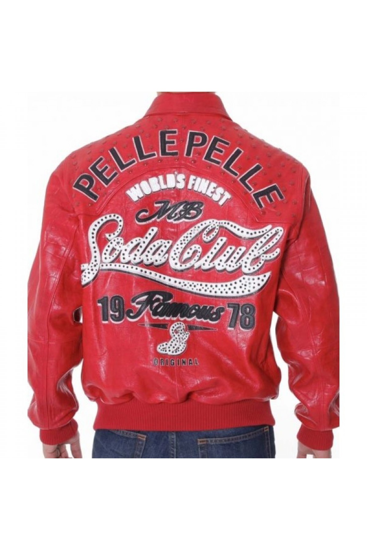 Pelle Pelle Soda Club 1978 Red Bomber Leather Jacket