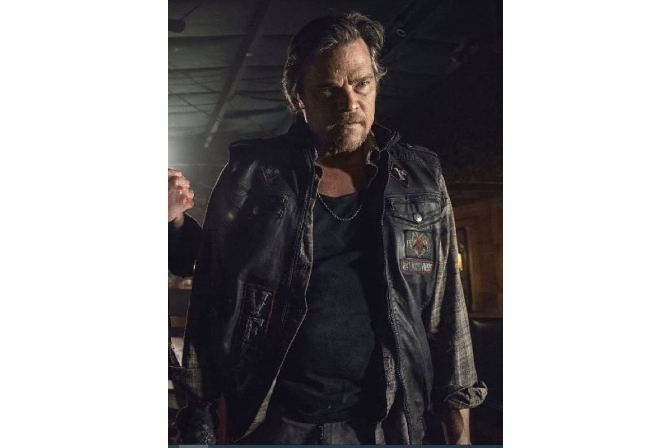 Rodney Rowland The Walking Dead Season 10 Baxter Black Leather Vest
