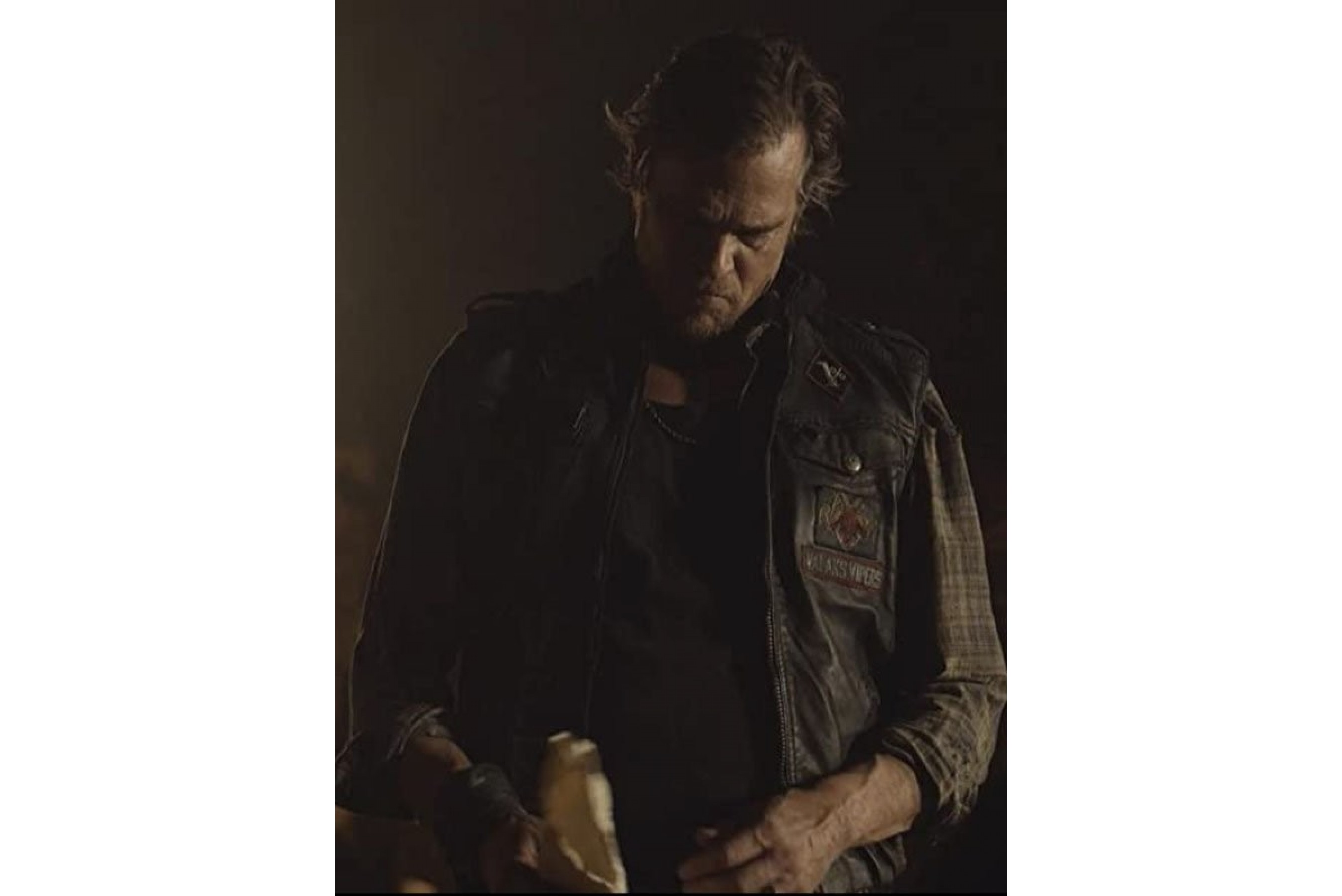 Rodney Rowland The Walking Dead Season 10 Baxter Black Leather Vest