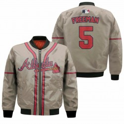 Freddie Freeman Atlanta Braves mlb 2020 Grey Bomber Jacket
