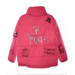7 Rings Ariana Grande Pink Jacket