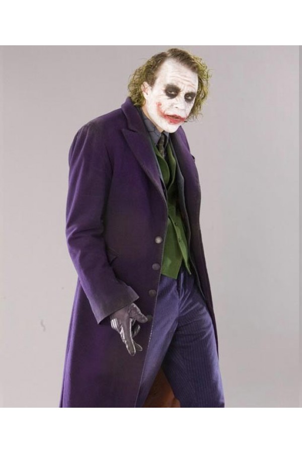 Joker The Dark Knight Heath Ledger Purple Cotton Coat