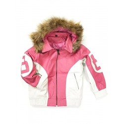 8 Ball Shearling Pink Hooded Jacket