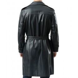 Adam Lambert Double Breasted Leather Trench Coat