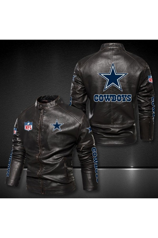 Dallas Cowboys Leather Jacket For Motorcycle Fans