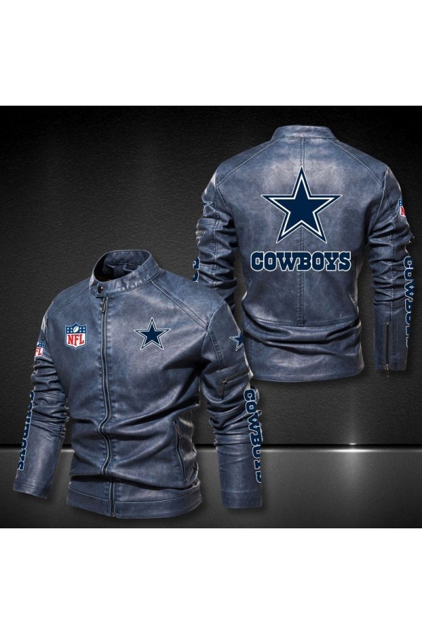 Dallas Cowboys Leather Jacket For Motorcycle Fans