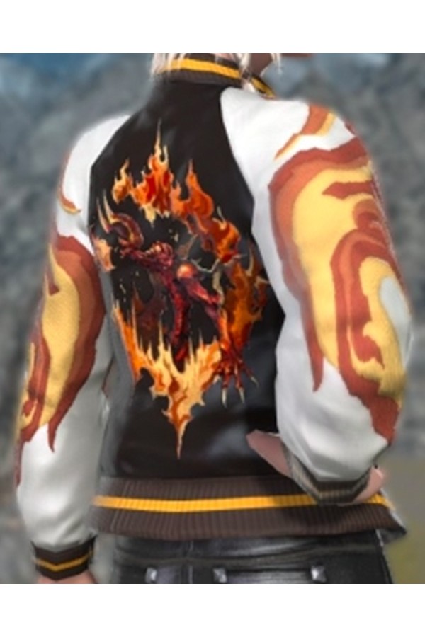 FFxiv Inferno Black Varsity Jacket